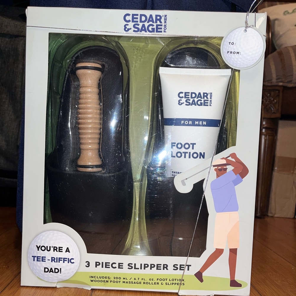 Cedar & Sage Father’s Day 3 piece slipper set NIB NWT